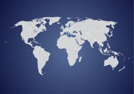 Фотообои Карта мира на синем фоне