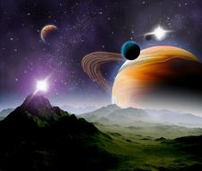 Фреска Вид на космос с чужой планеты