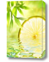 Картина Лайм и листья в воде